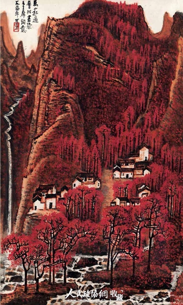 李可染 《萬山紅遍》 1964年 上拍2015年中國嘉德秋拍 75.5cm x 45.5cm _副本