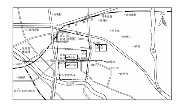 通州墓葬群考古發(fā)掘區(qū)域位置示意圖