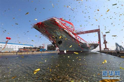 圖為航空母艦下水儀式現場(資料圖)。 新華社記者 李剛 攝 圖片來源：新華網