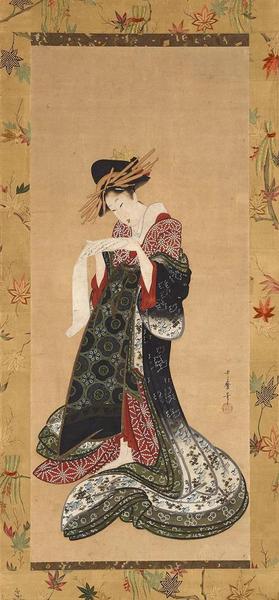 《藝妓讀信》，喜多川歌麿（1753?1806），紙本設(shè)色，約1805?6年