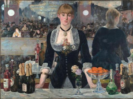 《女神游樂廳酒吧（A Bar at the Folies-Berge?re）》，馬奈，1882年